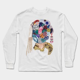 Jewel Face Portrait Long Sleeve T-Shirt